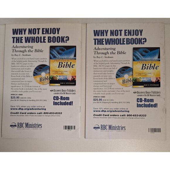 4 Adventuring Through The bible Ray Stedman Study Guides RBC Ministries Book Lot - Picture 5 of 7